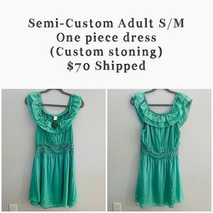 Semi Custom S/M Adult Dance Costume, Green, Jazz/Tap